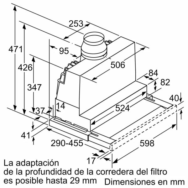 Bosch-Campana telescópica, 60 cm, Plateado,Serie 4, DFS067A51 - Imagen 4