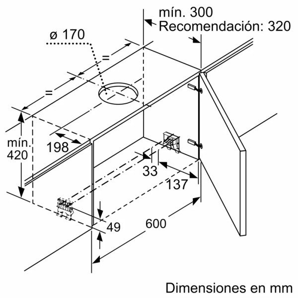Bosch-Campana telescópica, 60 cm, Plateado,Serie 4, DFS067A51 - Imagen 3
