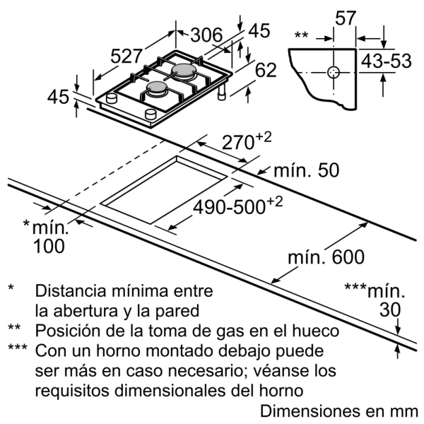 Bosch-Placa dominó, 30 cm, Cristal vitrocerámico, Negro,Serie 8, PRB3A6B70 - Imagen 7