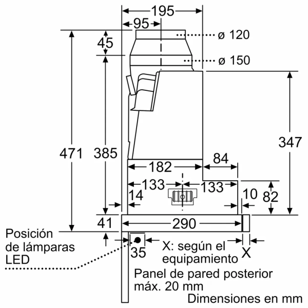 Bosch-Campana telescópica, 60 cm, Plateado,Serie 4, DFS067A51 - Imagen 6