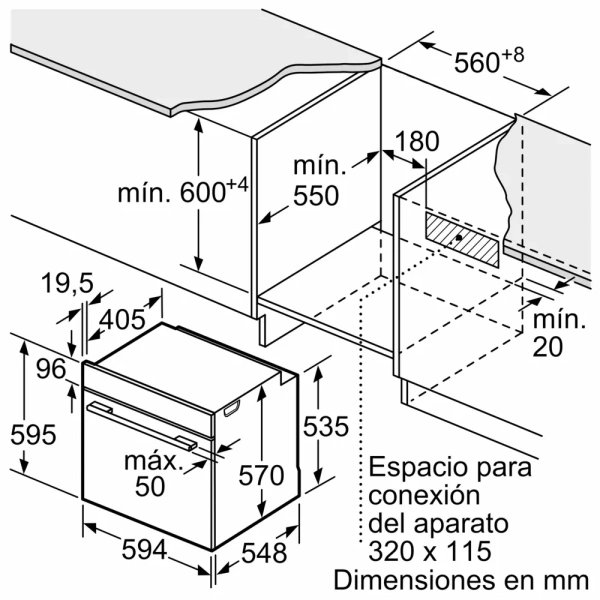 Bosch-Horno con vapor, 60 x 60 cm, Acero inoxidable,Serie 4, HQA574ES3 - Imagen 5