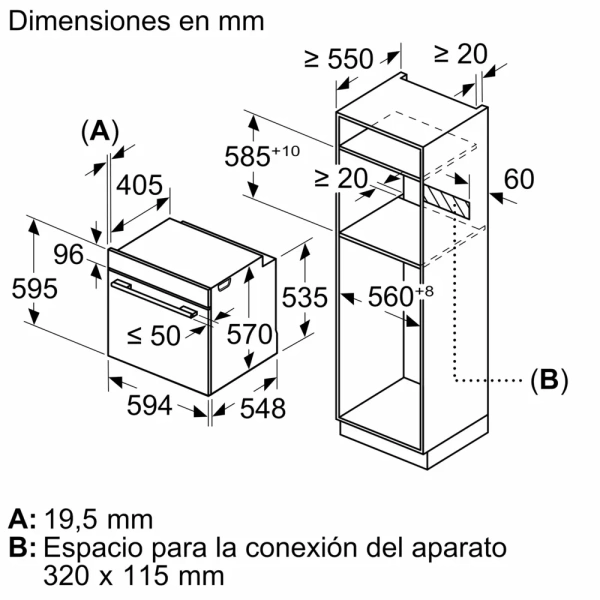 Bosch-Horno con vapor, 60 x 60 cm, Acero inoxidable,Serie 4, HQA574ES3 - Imagen 2