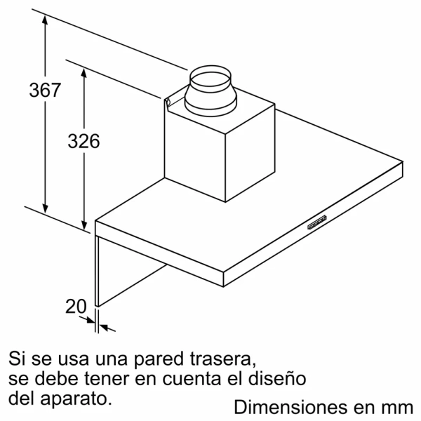 Bosch-Campana decorativa de pared, 90 cm, Negro,Serie 2, DWB96BC60 - Imagen 4