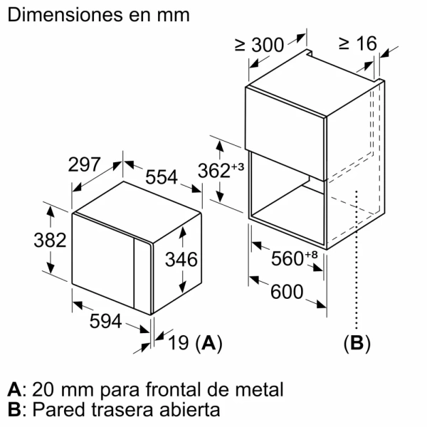 Bosch-Microondas integrable, Acero inoxidable,Serie 6, BFL524MS0 - Imagen 2