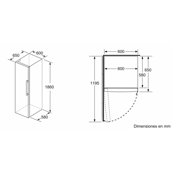 Bosch- Frigorífico de libre instalación, 186 x 60 cm, Acero antihuellas,KSV36FIEP - Imagen 3