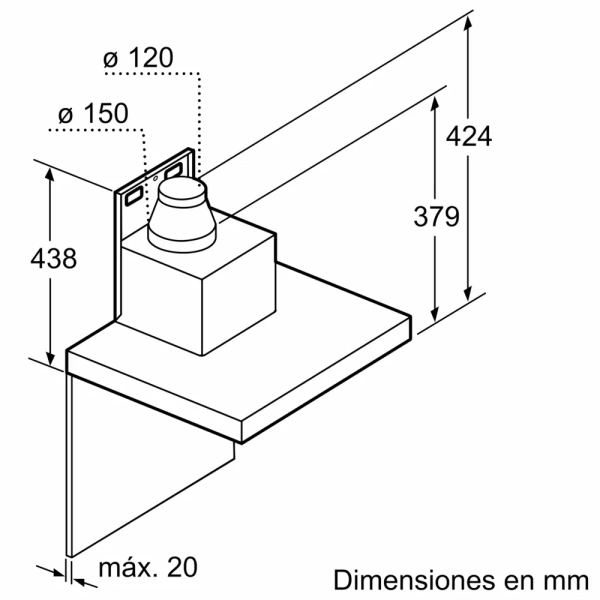 Bosch-Campana decorativa de pared, 60 cm, Acero inoxidable,Serie 6, DWB67CM50 - Imagen 4