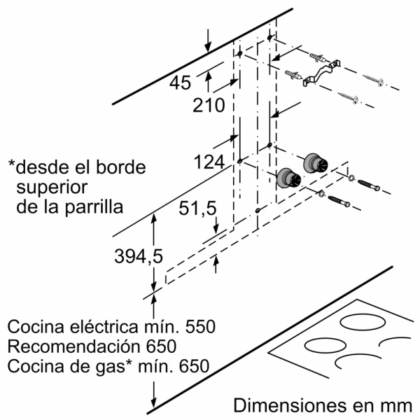 Bosch-Campana decorativa de pared, 60 cm, Acero inoxidable,Serie 6, DWB67CM50 - Imagen 2
