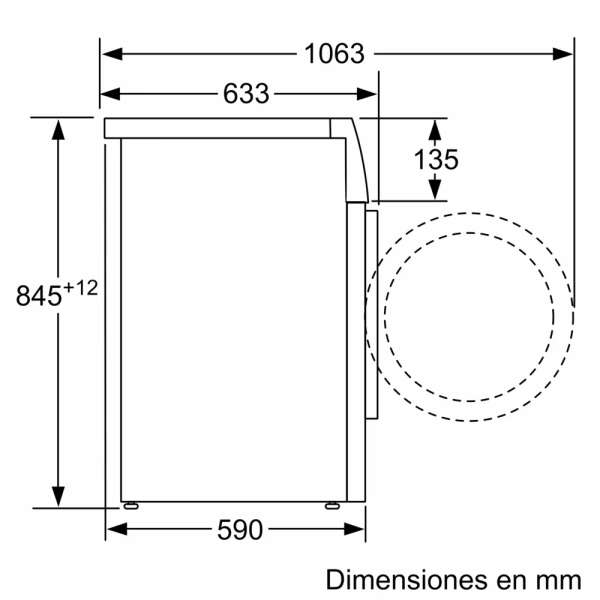 Bosch- Lavadora de carga frontal, 8 kg, 1200 r.p.m., Acero mate antihuellas,Serie 4,WAN2428XES - Imagen 2