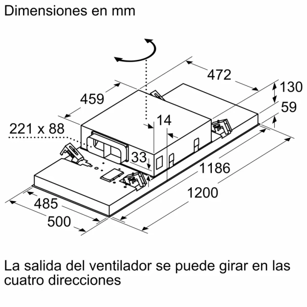 Extractor de techo Siemens  120 cm, Blanco,iQ500 LR26CBS20 - Imagen 11